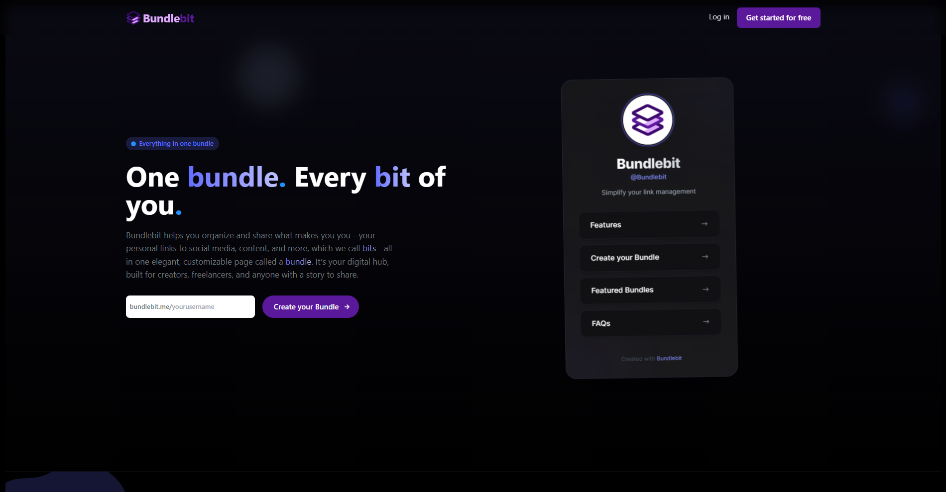 Bundlebit landing page design showcasing curated bundle deals